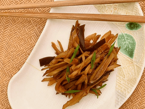 Ngưu bàng xào phổ tai & hành
